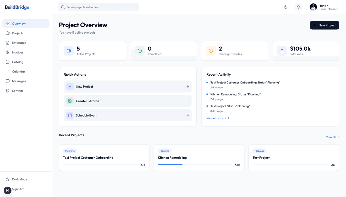 BuildBridge Dashboard - Project Overview